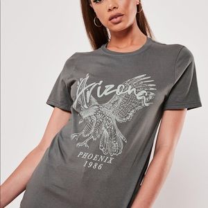 Misguided Grey Arizona Phoenix Oversized Tee